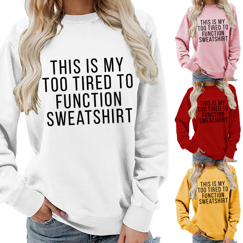 sweatshirt Printed Round Neck Women's Top Sweatshirt Foreign Trade Supply Autumn and Winter Coat Casual Loose European Size