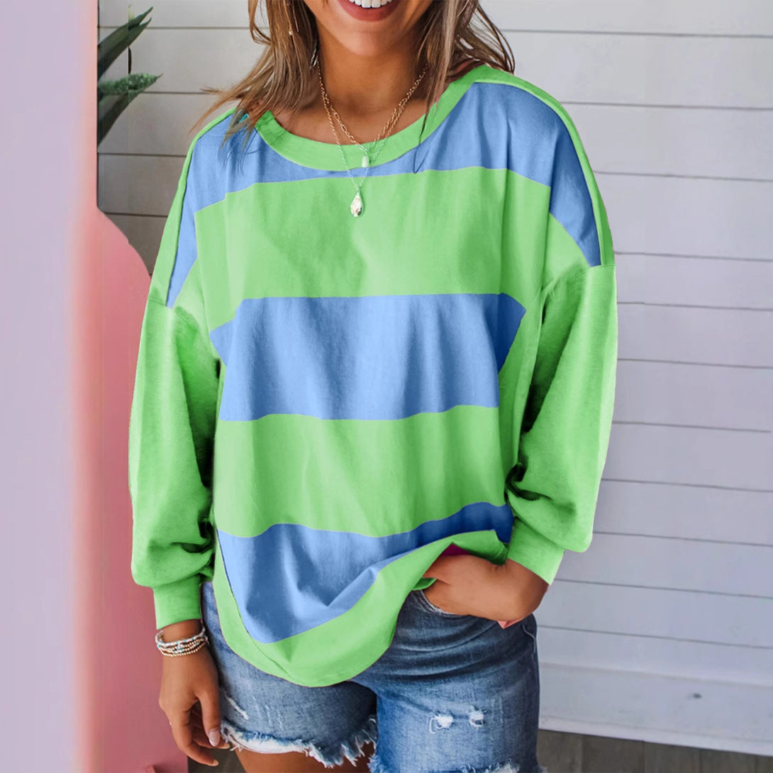 Trendy European and American Style Dopamine Print Sweatshirt for Women, Cross-Border Hot Sale, New Autumn Round Neck Long Sleeve Top for Women
