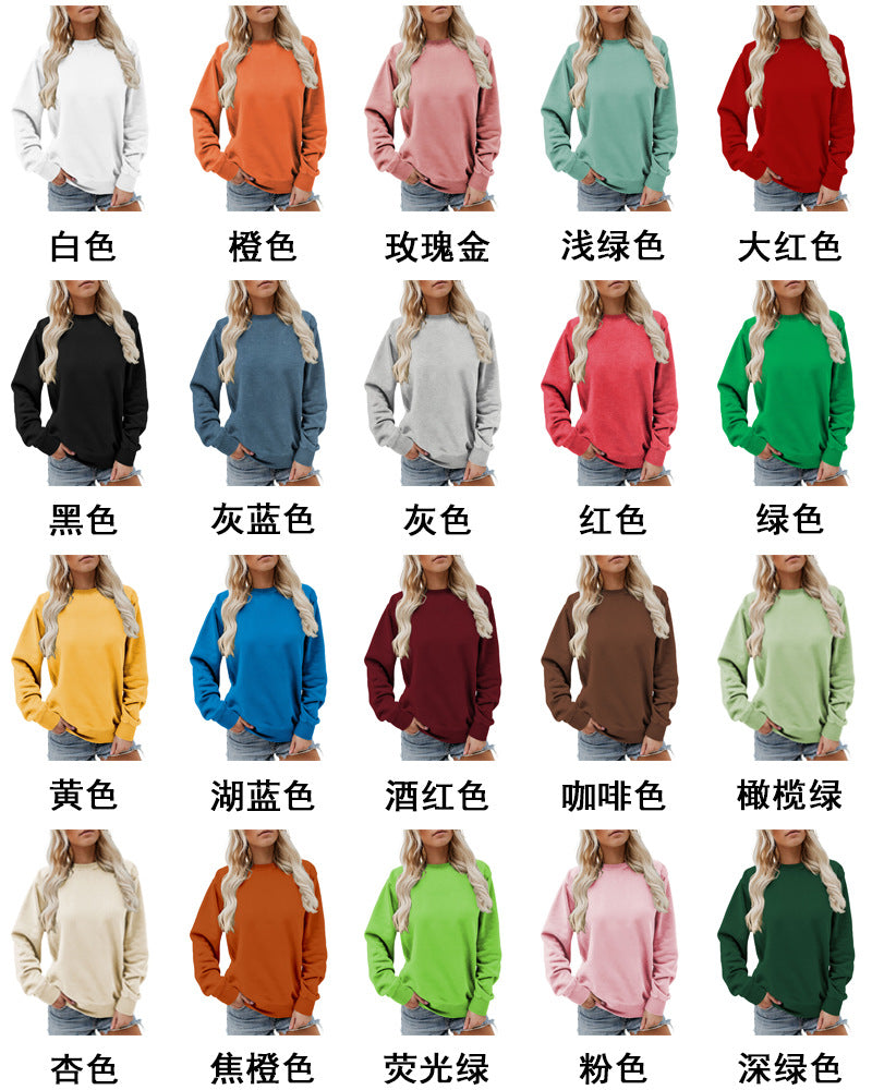 sweatshirt Printed Round Neck Women's Top Sweatshirt Foreign Trade Supply Autumn and Winter Coat Casual Loose European Size