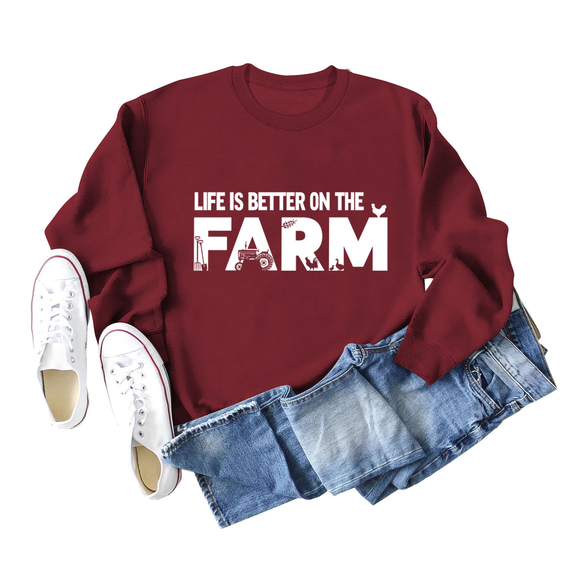 AmazON wISh Independent StatiON LIFE Is BETTER ON THE New Autumn and Winter European and American Casual Sweatshirt for Women