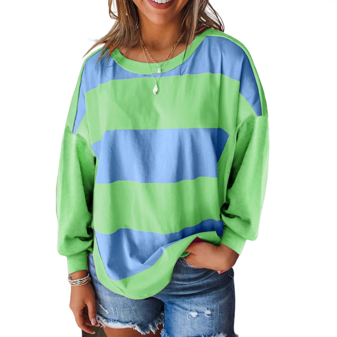 Trendy European and American Style Dopamine Print Sweatshirt for Women, Cross-Border Hot Sale, New Autumn Round Neck Long Sleeve Top for Women