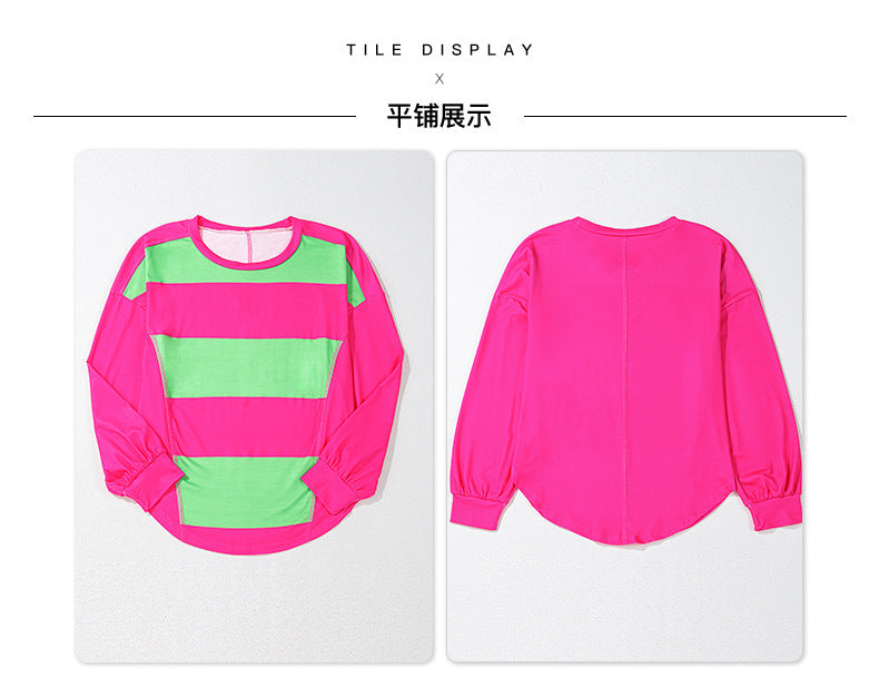 Trendy European and American Style Dopamine Print Sweatshirt for Women, Cross-Border Hot Sale, New Autumn Round Neck Long Sleeve Top for Women