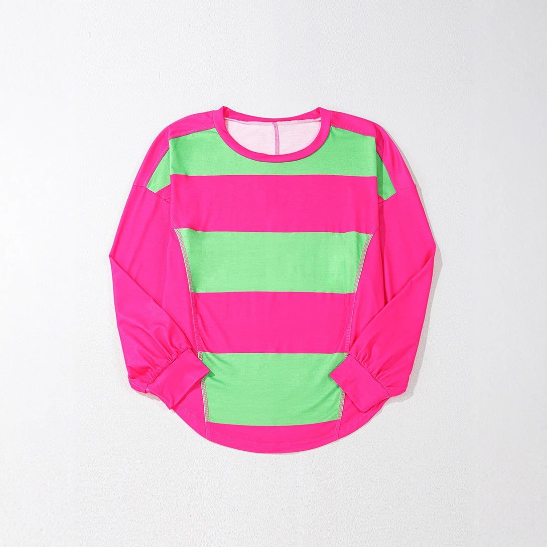 Trendy European and American Style Dopamine Print Sweatshirt for Women, Cross-Border Hot Sale, New Autumn Round Neck Long Sleeve Top for Women